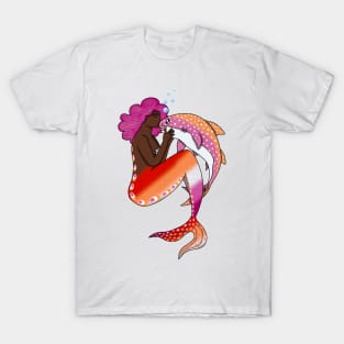 Lesbian LGBTQ+ Pride Mermaid T-Shirt